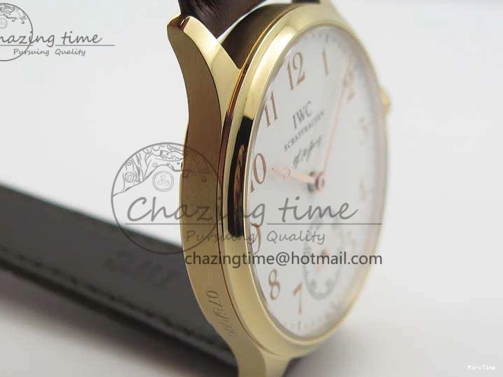MIROTIME 0818 Effortless Portuguese Fa Jones IW544201 RG GSF 1:1 Best Edition White Dial On Leather Strap 7228